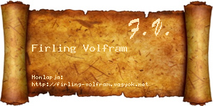 Firling Volfram névjegykártya